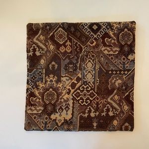 Custom made throw pillow cover, woven kilim pattern in browns and blues
